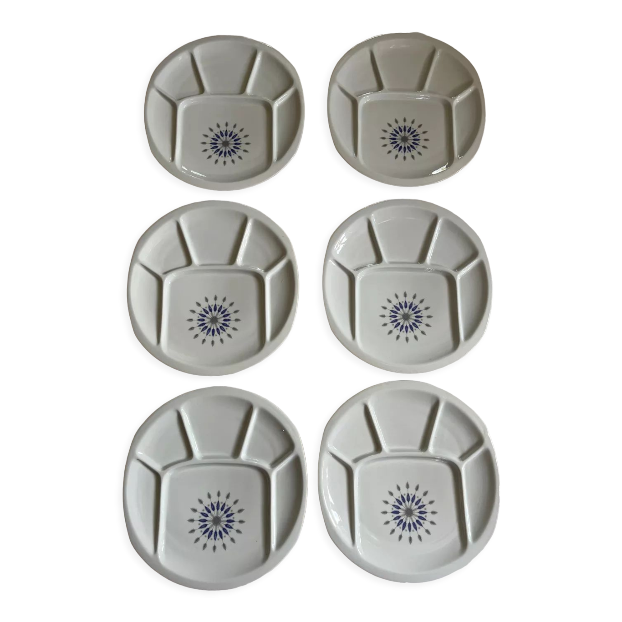 Vintage Burgundy fondue plates