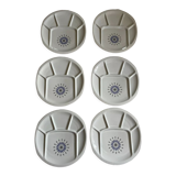 Vintage Burgundy fondue plates