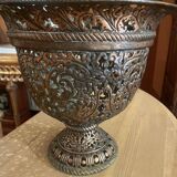 17th century Italian chased bronze cup or urn