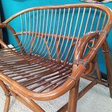80s rattan bench