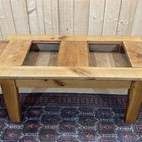 Cherry wood coffee table with sliding top, work from the 70s