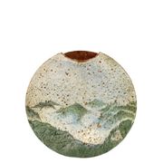 Pierre Devie, Mid-century modern green ceramic solifleur vase, France 1980