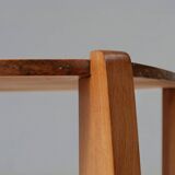 Amsterdam School beech wooden Side Table, The Netherlands 1920s