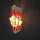Brutalist cement and glass wall lamp, 1960s