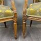 Pair of louis xvi armchairs in carved wood, late 19th century