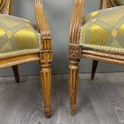 Paire de fauteuils louis xvi en bois sculpté, fin xixe siècle