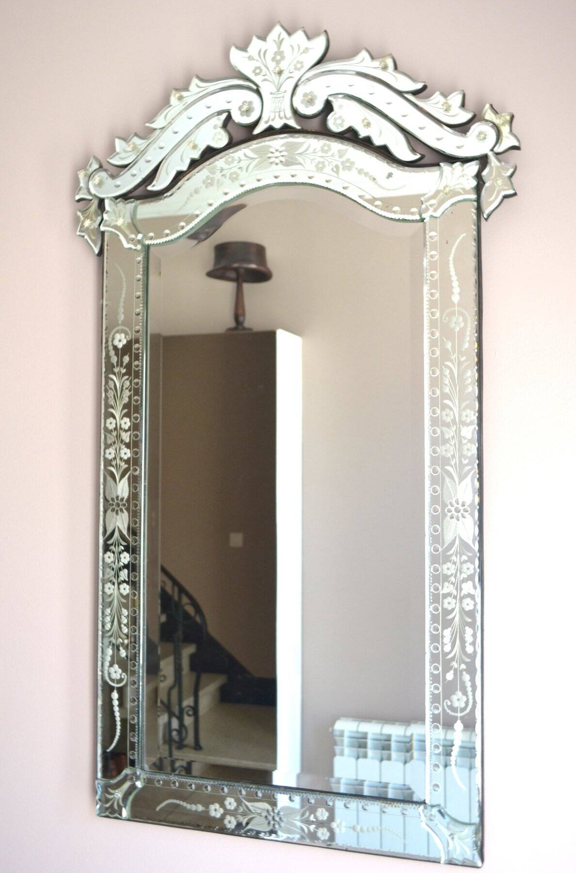 Grand Miroir Vénitien à Fronton, Italie – Début XXe