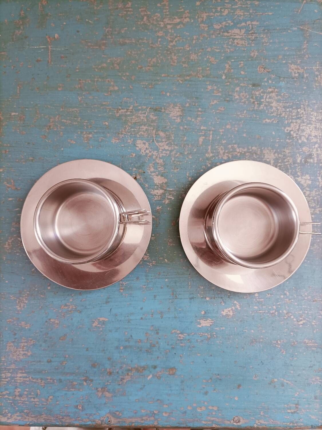 2 vintage Italian stainless steel cups Casalinghi Sto