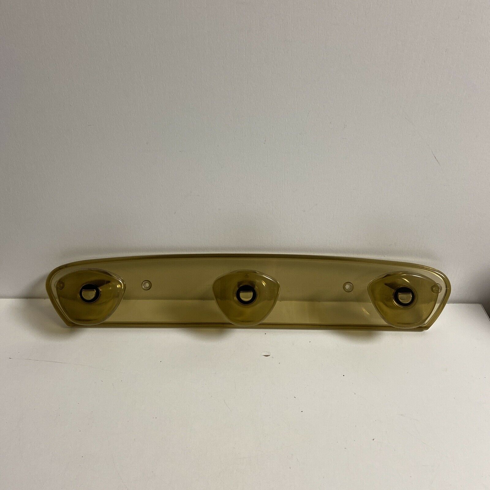 Vintage wall coat holder 70s 3 hooks in smoked plastic