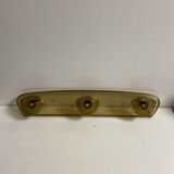 Vintage wall coat holder 70s 3 hooks in smoked plastic