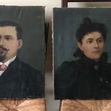 Oil portraits on canvas 19th century