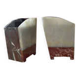Pair of Art Deco marble and onyx bookends