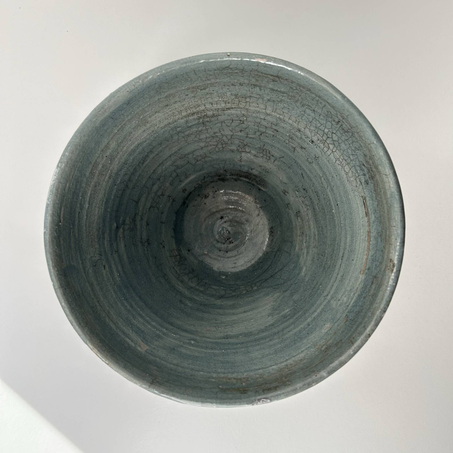 Celadon raku bowl