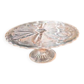 Vintage pink glass cake stand - Diameter 23 cm