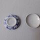 Porcelain pill box decorated with blue and white flowers