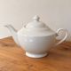 White ceramic teapot with glaze – Round shape and matching lid