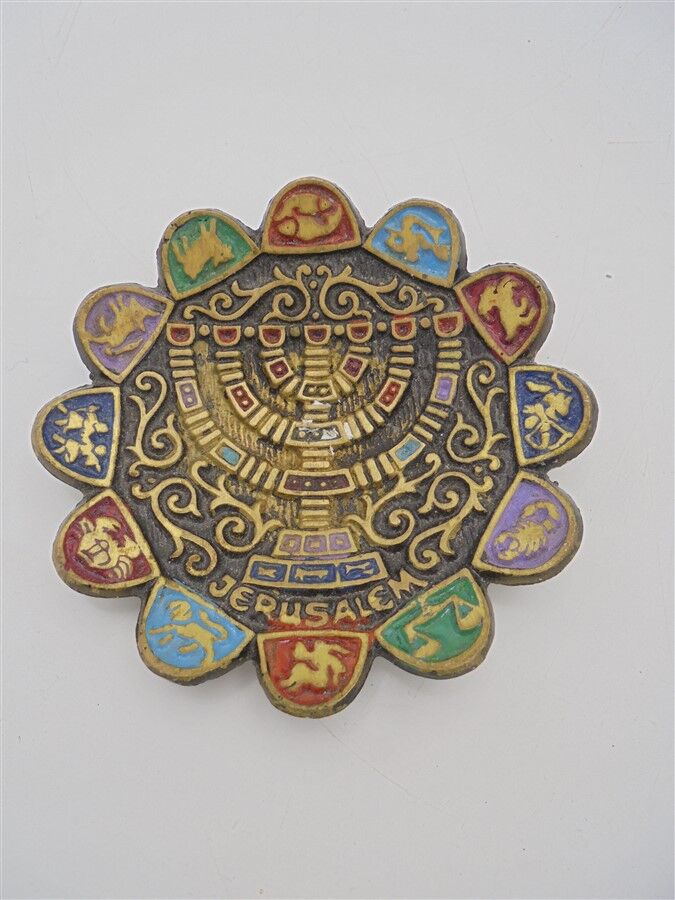 Brass ménorah chandelier