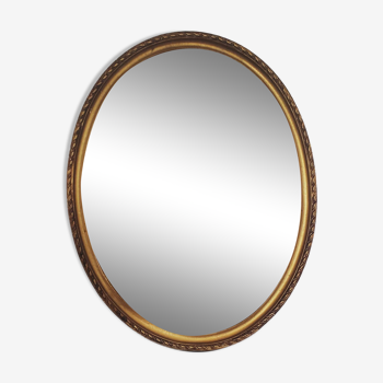 Miroir ovale doré 43x54cm