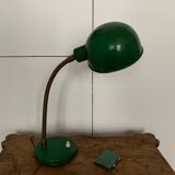 Lampe ancienne en métal émaillé vert, 1940