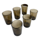 Six glasses, smoked glass, Vereco, 1970s