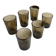 Six glasses, smoked glass, Vereco, 1970s