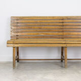 Wooden train station bench