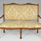 Louis XV style bench in carved oak