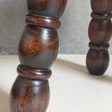 Vintage solid turned wood tripod stool