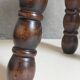 Vintage solid turned wood tripod stool