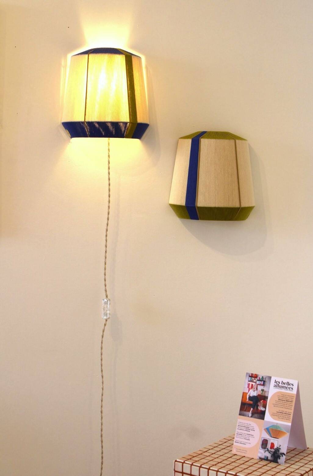 L'Epicurienne olive electric blue wall light