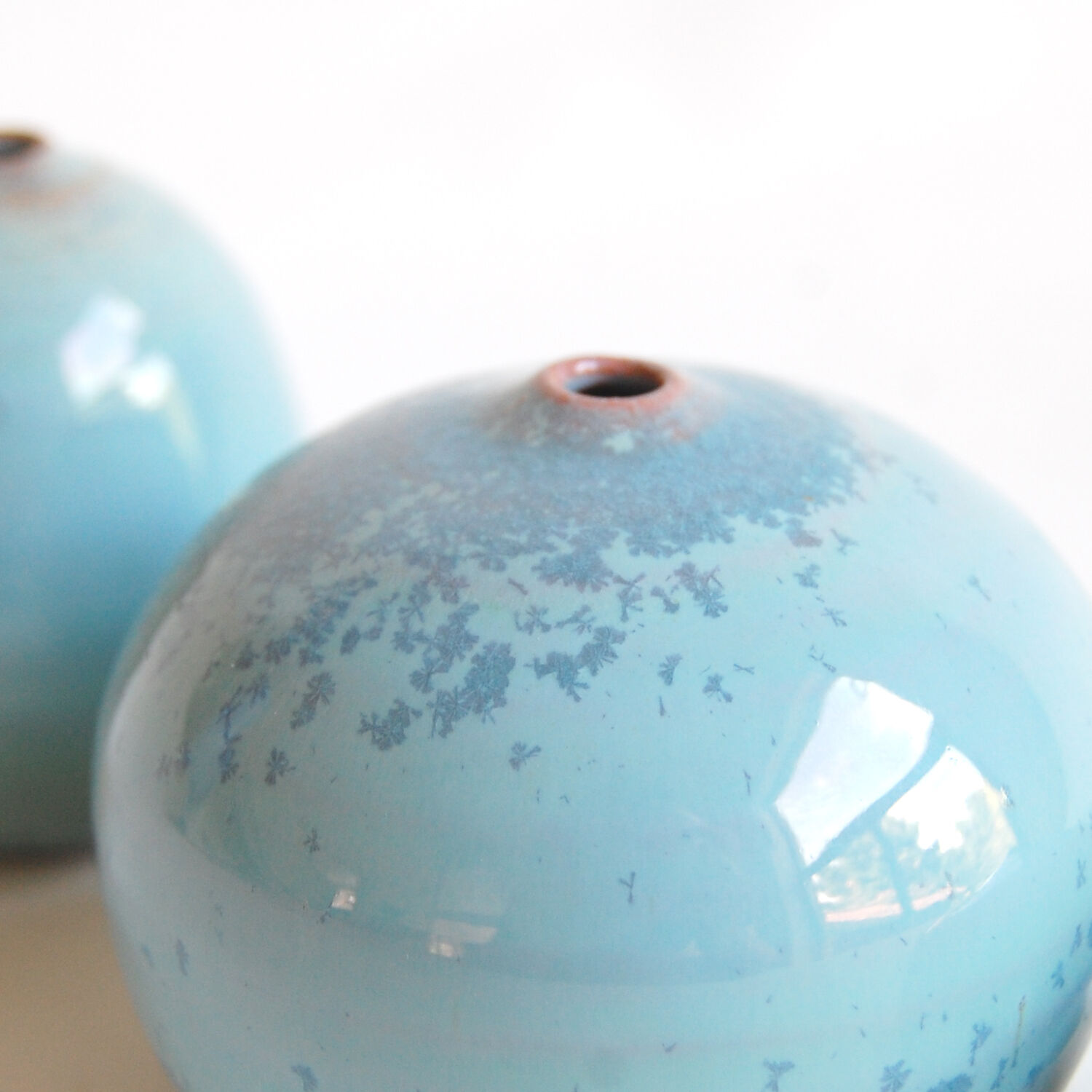 Water green miniature ceramic trio - sky blue Antonio Lampecco