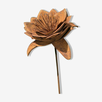 Iron flower on stem , garden decoration