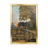 Oil on panel "Park of the Palace of Versailles" signed R. Chartier, late 19th century.