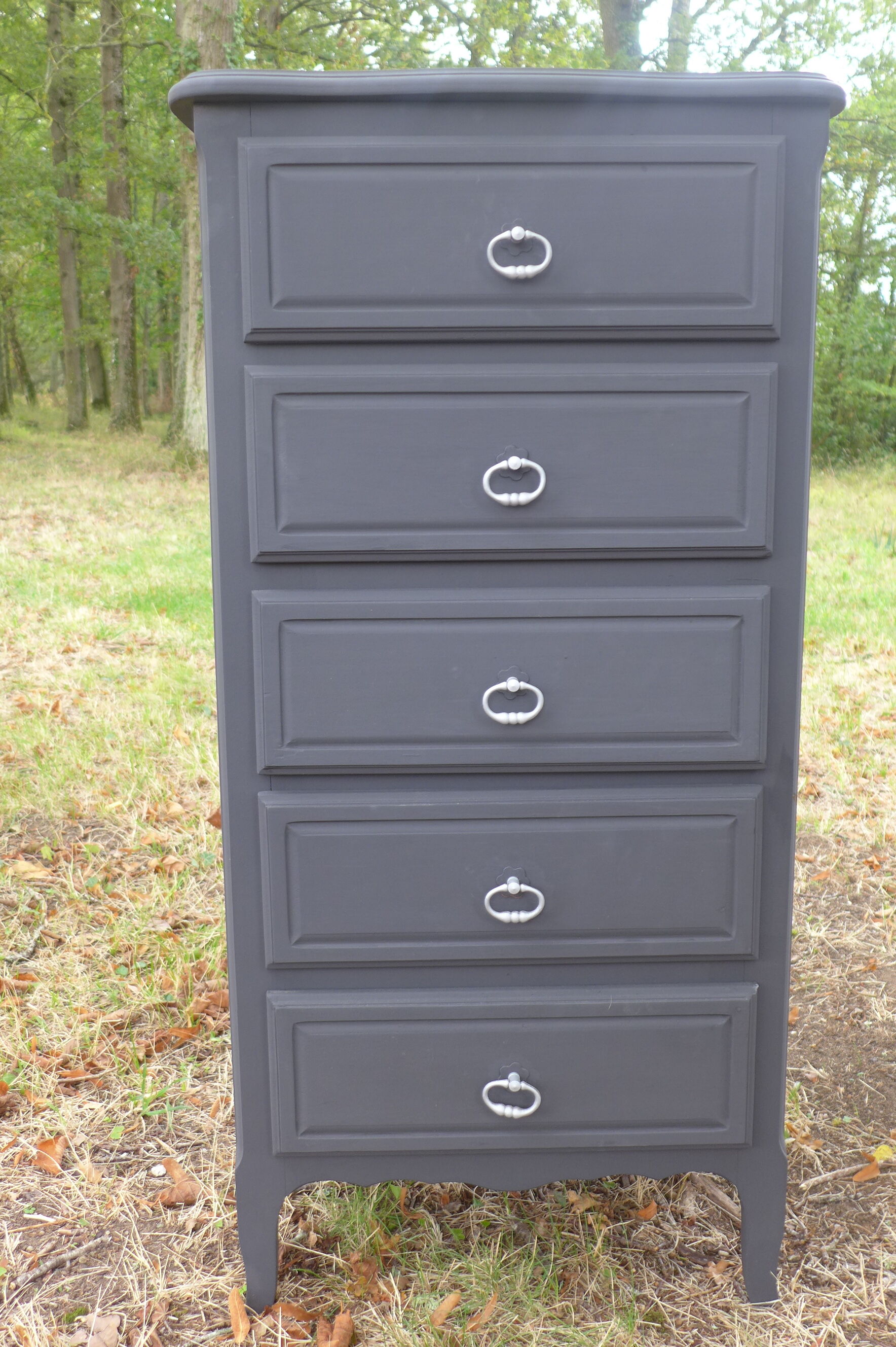Renovated black chest of drawers