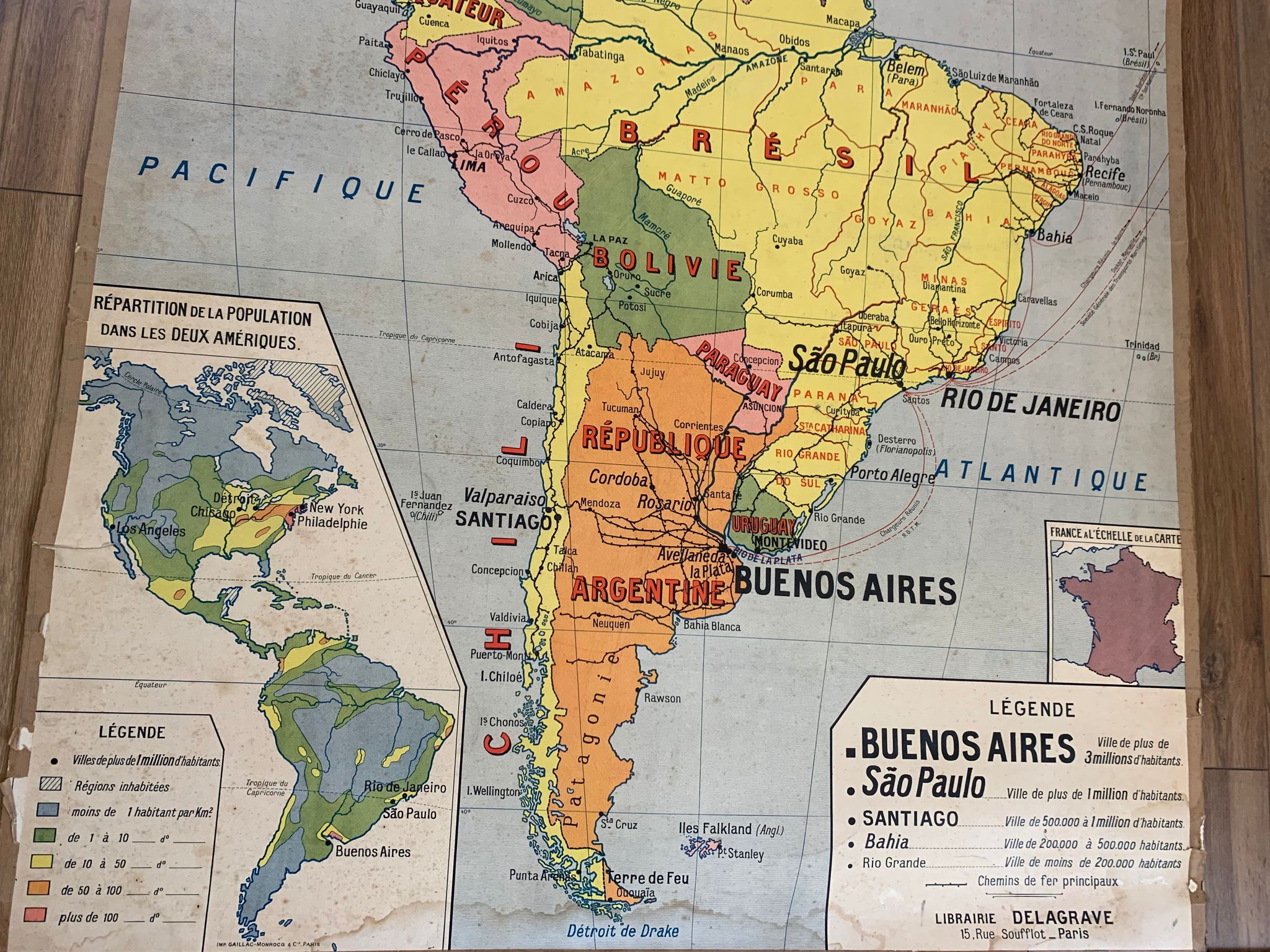 School map n°16 and 16 bis - Political South America
