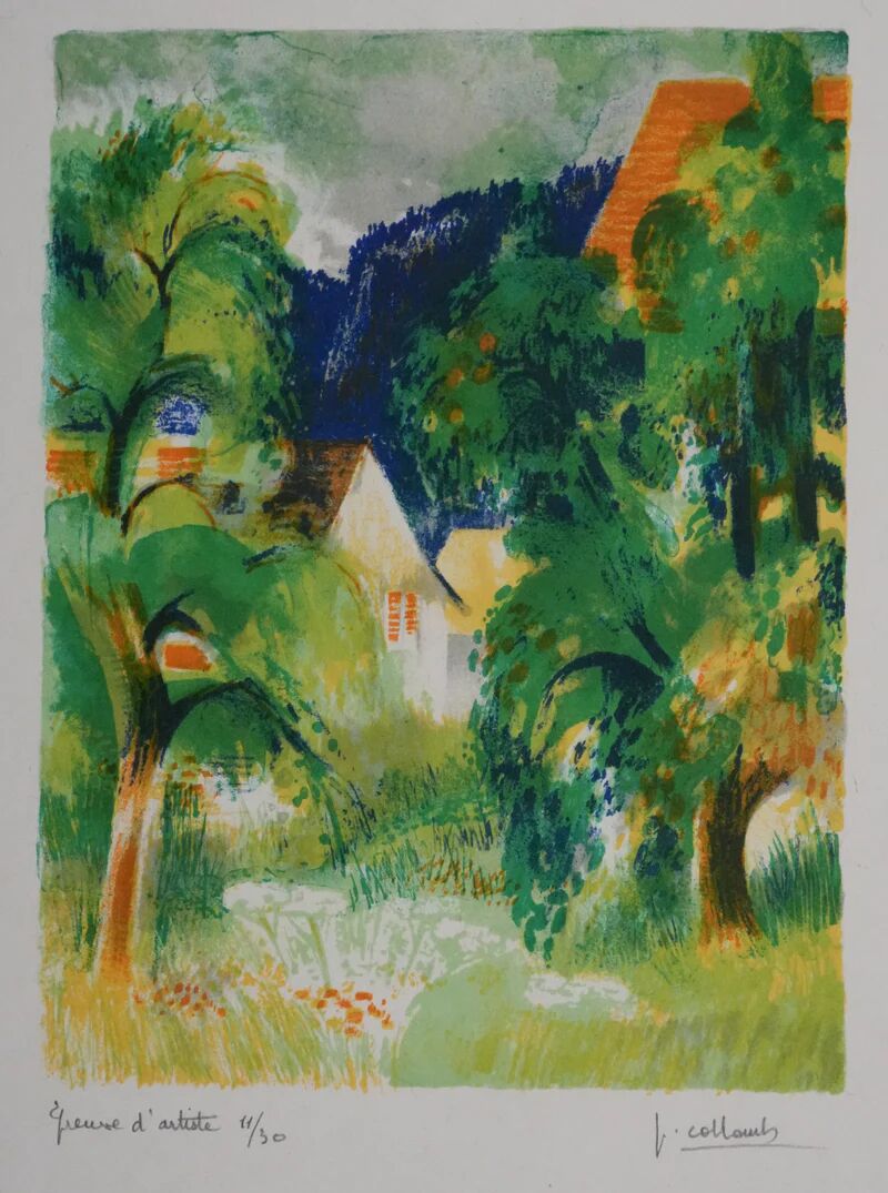 Paul Collomb: Path in Summer, original signed lithograph.