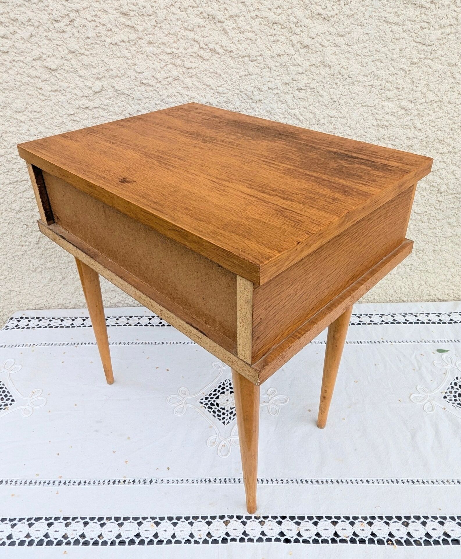Vintage 50s 60s Minimalist Mid Century Bedside Table