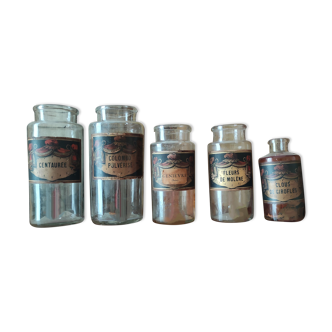 5 old apothecary pots/old pharmacy pots