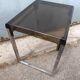 Table d'appoint vintage chrome plexi fume