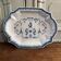 Oval dish in Moustiers earthenware in shades of blue