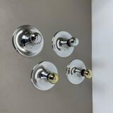 Silver disc wall lamps by Charlotte Perriand, Germany, 1970s, set of 4