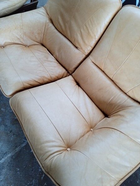 Brazilian living room sofa 2 armchairs Ep 1960 leather