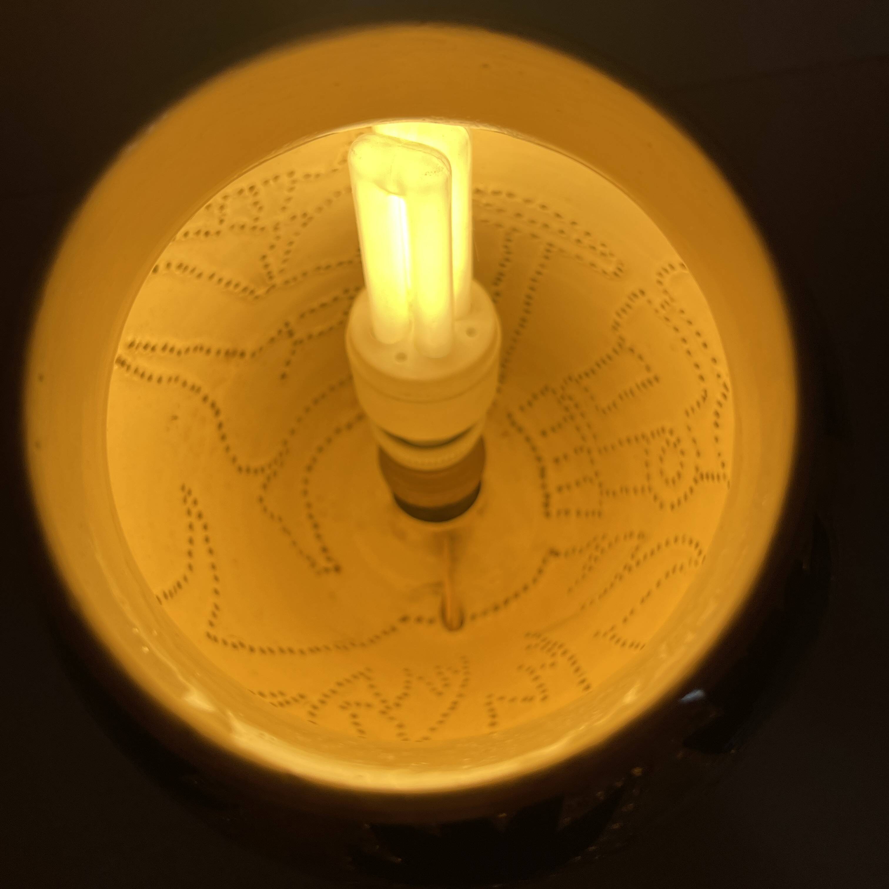 Ceramic tea light lamp, grandjean jourdan for vallauris