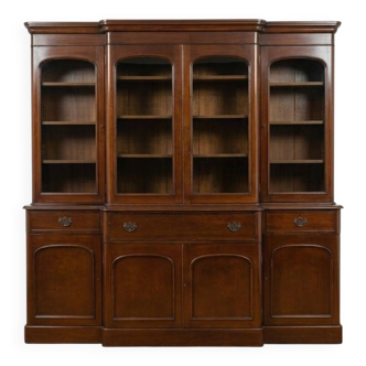 Monumental "Breakfront" library in mahogany – Victorian style 19th century