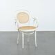 Chaise de bistrot blanche vintage avec accoudoirs, style Thonet