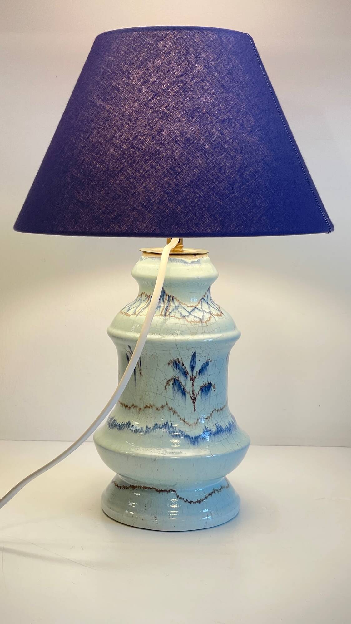 Chic blue ceramic vintage lamp