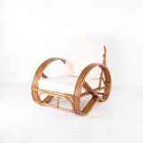 Rattan "pretzel" armchair