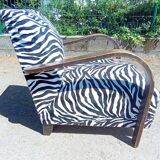 1950s armchair in zebra fabric