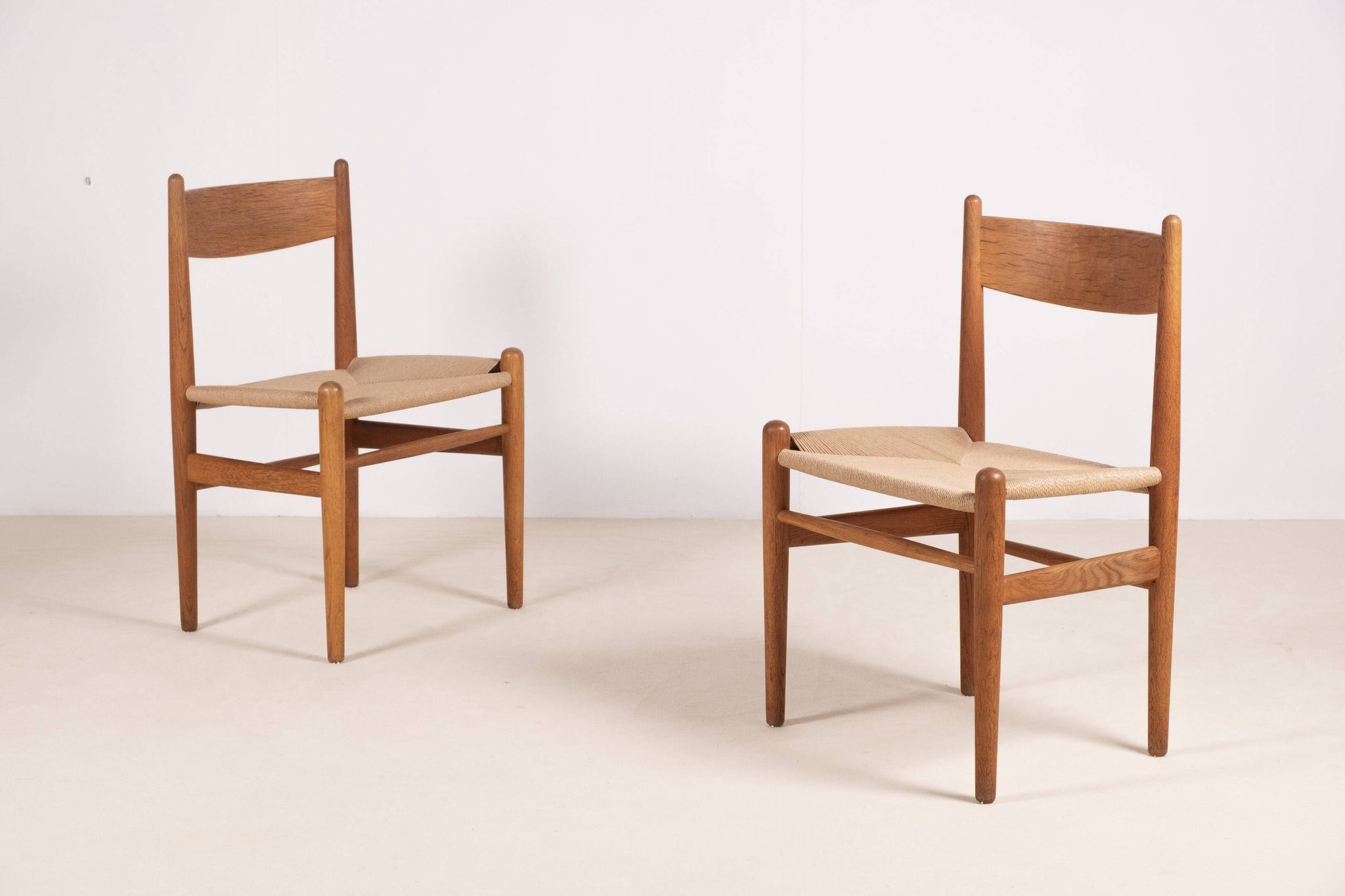 6x Hans J. Wegner Dining Chair CH36 in Oak, 1970s Denmark
