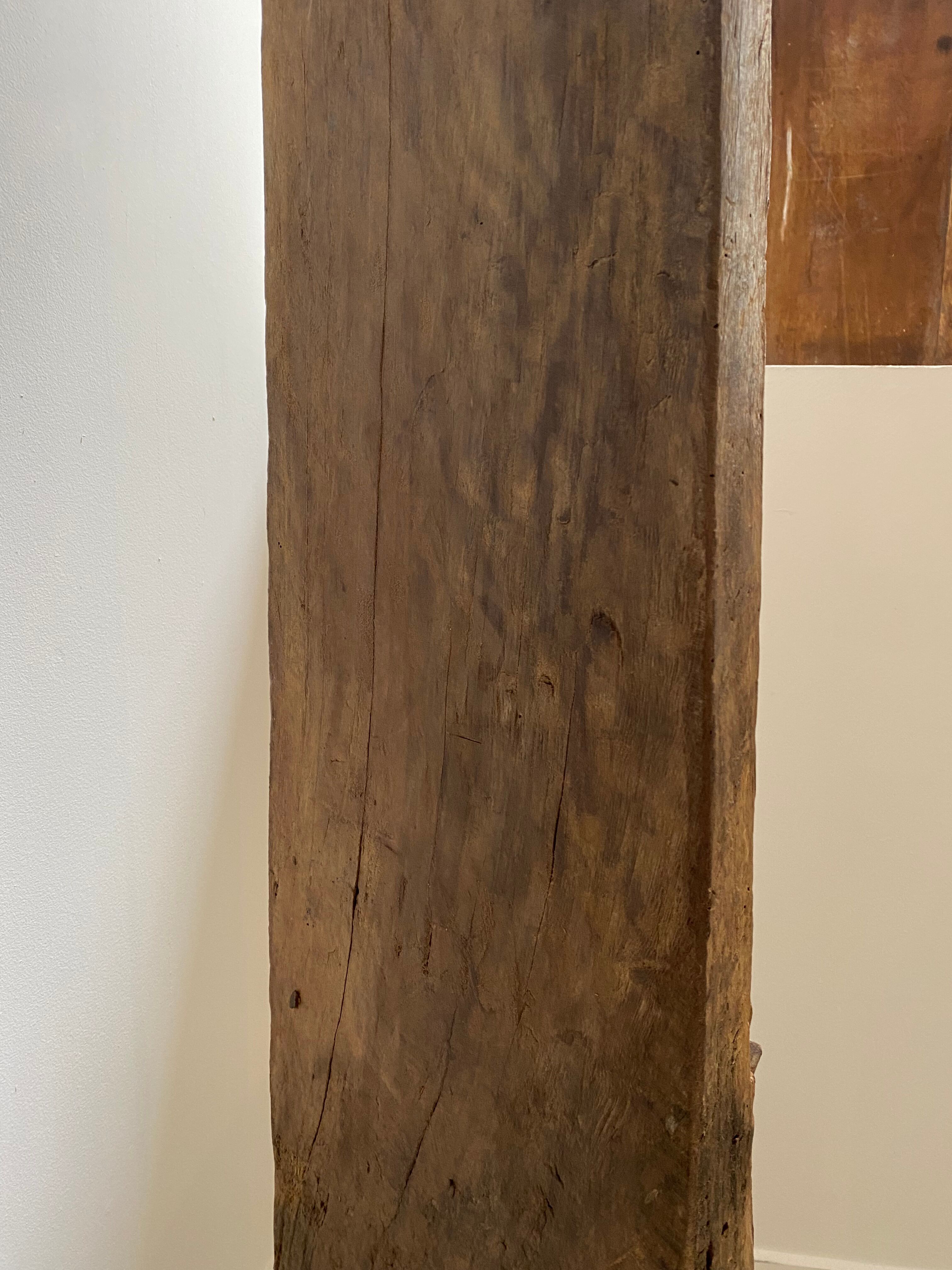 Carved teak column XIXth - India